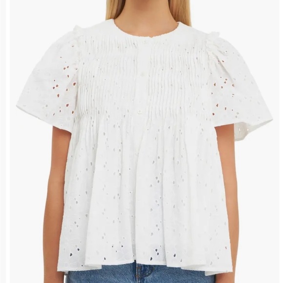 English Factory :: Eyelet Embroidered Cotton Blouse :: Large - Picture 13 of 13